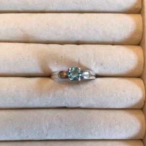 SS and Blue Topaz Ring